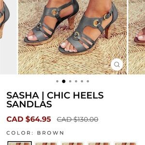 Sasha Gray Heels with Gold Accents totally new